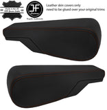 BROWN STITCH 2X SEAT ARMREST REAL LEATHER COVERS FITS VW TYPE 3 T3 MULTIVAN