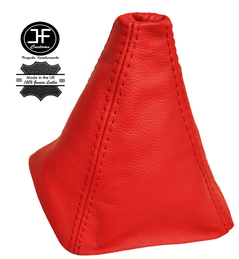 RED REAL LEATHER MANUAL GEAR GAITER COVER FITS FIAT PUNTO II MK2 1999-2005