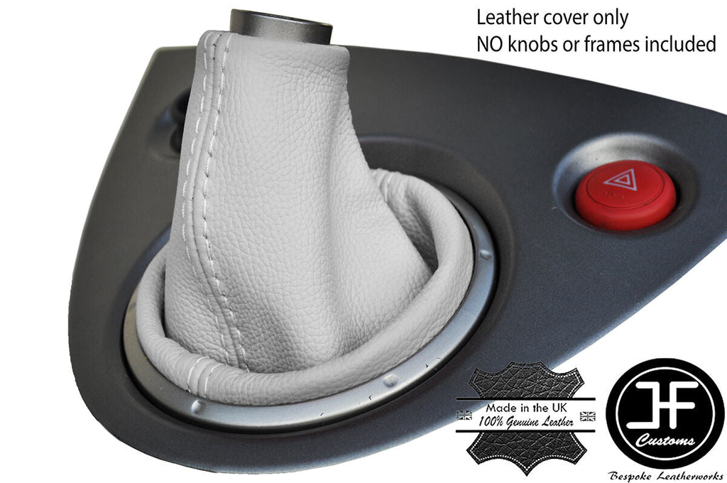 WHITE REAL LEATHER MANUAL GEAR GAITER FITS HONDA CIVIC EP3 TYPE R 2001-2005