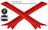 RED REAL LEATHER 2X A PILLAR COVERS FOR BMW E36 CONVERTIBLE 1993-1998 CUSTOM NEW