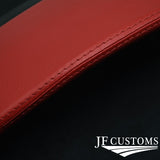 DARK RED LEATHER SPEEDO SURROUND COVER FOR PORSCHE CAYMAN 987 05-12 JF2
