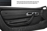 BLACK STITCH 2X FRONT DOOR CARD TRIMS SKIN COVERS FITS MERCEDES SLK R170 96-04