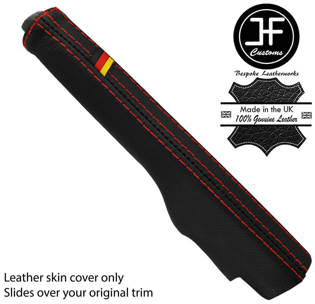 RED STITCH GERMAN FLAG LEATHER HANDBRAKE GAITER COVER FITS VW EOS 2006-2015
