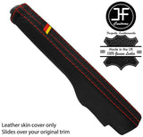 RED STITCH GERMAN FLAG LEATHER HANDBRAKE GAITER COVER FITS VW EOS 2006-2015