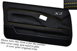 YELLOW STITCH 2X FULL DOOR CARD LEATHER SKIN COVER FITS TOYOTA MR2 MK1 STYLE 2