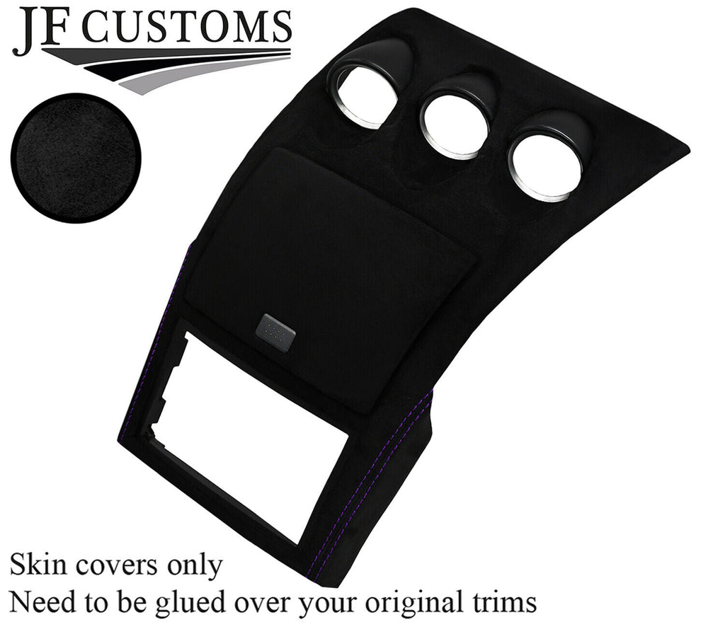 PURPLE STITCH SUEDE DASH CONSOLE RADIO SURROUND COVER FOR NISSAN 350Z 33Z 03-09