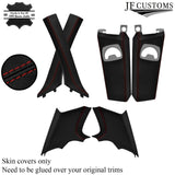 D RED  STITCH ITALIAN LEATHER PILLAR KIT COVERS FOR BMW 3 SERIES E92 COUPE 06-13
