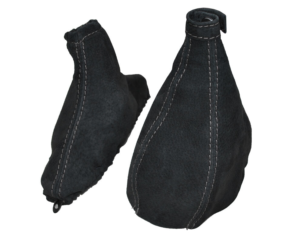 GREY STITCHING FITS ALFA ROMEO MITO SUEDE GEAR HANDBRAKE GAITER  2008-2013