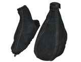 GREY STITCHING FITS ALFA ROMEO MITO SUEDE GEAR HANDBRAKE GAITER  2008-2013