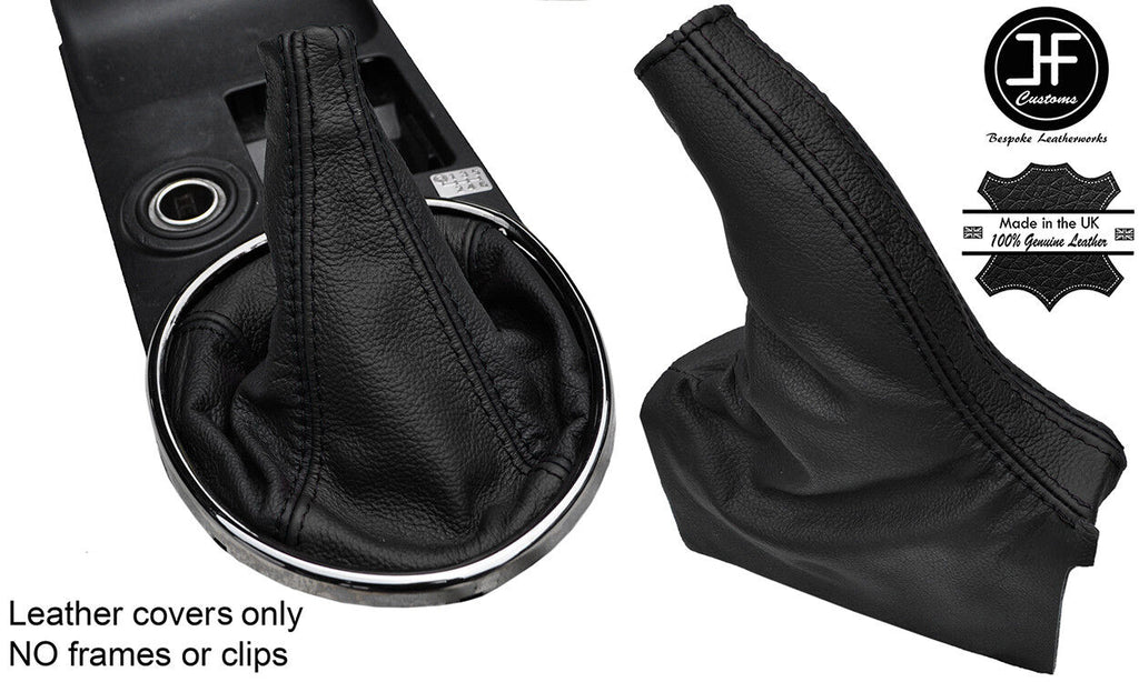 BLACK & BLACK TOP GRAIN LEATHER GEAR HANDBRAKE GAITER FOR LEXUS IS200 MK1 98-05