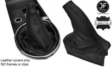 BLACK & BLACK TOP GRAIN LEATHER GEAR HANDBRAKE GAITER FOR LEXUS IS200 MK1 98-05