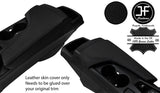 BLACK & BLACK DOUBLE STITCH LEATHER ARMREST COVER FOR CHEVROLET CAMARO 16-20