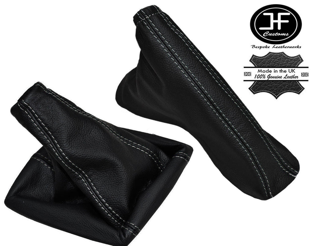 WHITE STITCH REAL LEATHER GEAR HANDBRAKE GAITER FOR VAUXHALL ASTRA H MK5 04-09