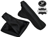 WHITE STITCH REAL LEATHER GEAR HANDBRAKE GAITER FOR VAUXHALL ASTRA H MK5 04-09