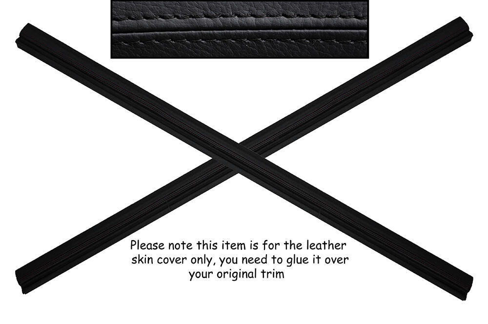 BLACK STITCH 2X DOOR SILL TRIM LEATHER SKIN COVERS FITS PORSCHE 911 964 89-94