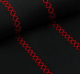 RED LUX-STITCH LEATHER 2X LONG SEAT BELT COVERS FOR HONDA CIVIC TYPE R 01-05