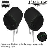 GREEN STITCHING 2X FRONT HEADREST LEATHER COVERS FITS AUDI A3 8P 2004-2012