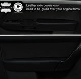 BLACK STITCH 2X FRONT DOOR ARMREST REAL LEATHER COVERS FITS VW TOURAN 2003-2010