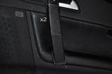 GREY STITCH 2X FRONT DOOR HANDLE LEATHER COVERS FITS VOLVO C70 2006-2014