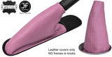 PINK TOP GRAIN LEATHER GEAR & HANDBRAKE GAITER FOR BMW MINI COOPER R55 R56 R57