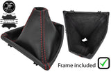 RED STITCH LEATHER GEAR GAITER+PLASTIC FRAME FOR BMW 4 F32 F33 F36 2013-18