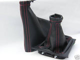 FITS ASTRA MK4 G COUPE LEATHER GAITORS SET RED STITCHING CUSTOM NEW MADE IN UK