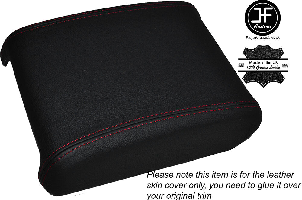 RED STITCHING LEATHER ARMREST LID COVER FITS JAGUAR XF 2008-2014 CUSTOM NEW