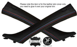 BLACK LEATHER TRI STITCH 2X A POST PILLAR COVERS FITS BMW 3 SERIES E90 E91 05-12