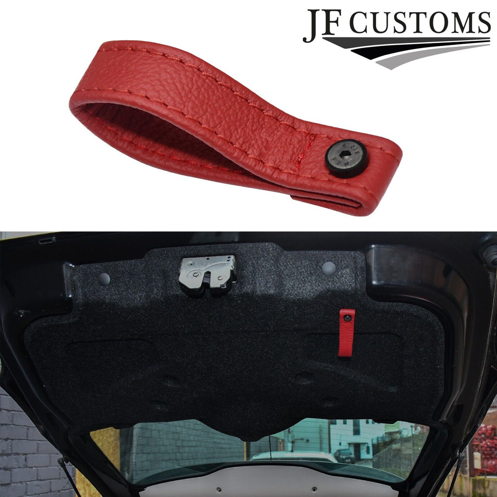 D RED LEATHER TAILGATE BOOT PULL STRAP HANDLE FITS FIAT 500 ABARTH 07-16