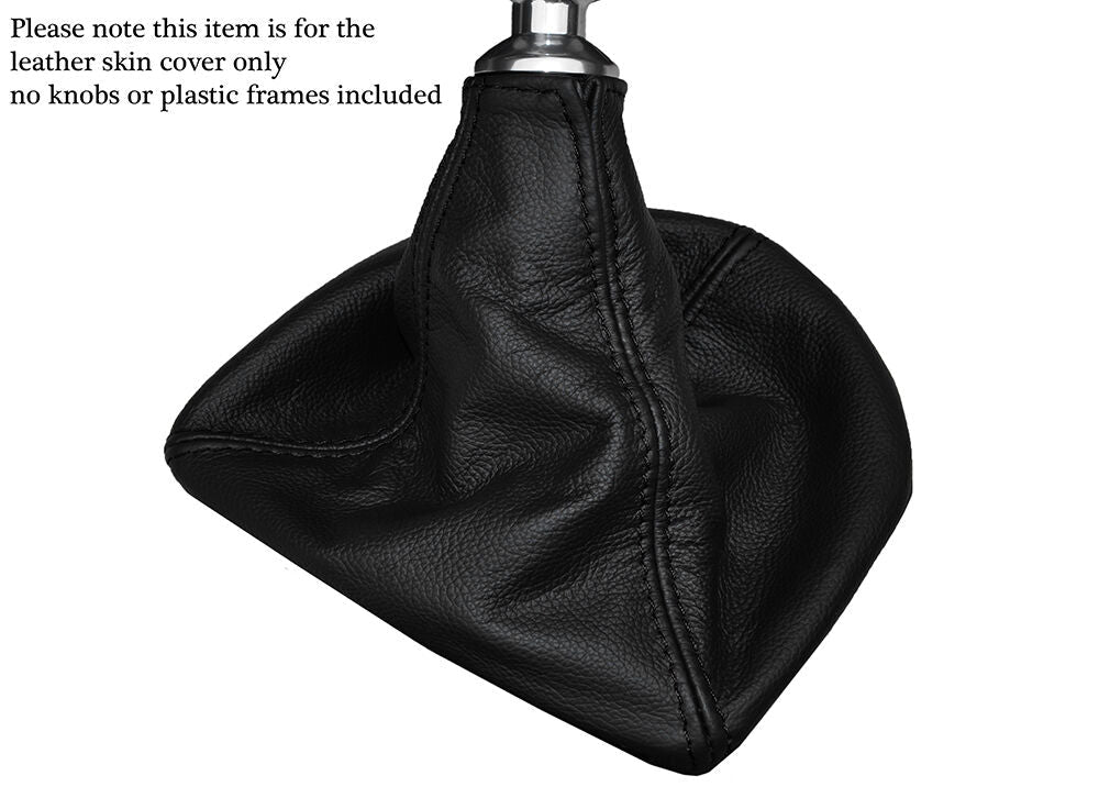 BLACK STITCHING MANUAL LEATHER GEAR GAITER FITS FORD RANGER 2012-2015 CUSTOM NEW