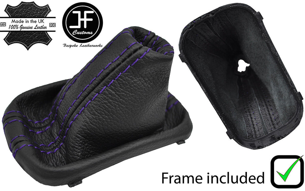 PURPLE STITCH DSG LEATHER GEAR GAITER + PLASTIC FRAME FITS VW GOLF MK5 MK6 04-13