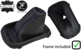 PURPLE STITCH DSG LEATHER GEAR GAITER + PLASTIC FRAME FITS VW GOLF MK5 MK6 04-13