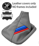 GREY LEATHER TRI STRIPE FITS BMW E36 E46 91-2005 3 SERIES GEAR GAITER SHIFT BOOT