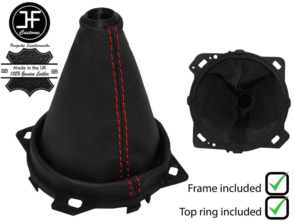 RED STITCH LEATHER MANUAL GEAR GAITER+FRAME+TOP RING FOR MG TF MGTF MK2 00-11