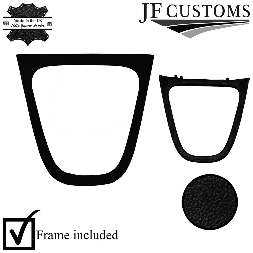 BLACK ITALIAN LEATHER GEAR SURROUND COVER + FRAME FOR TOYOTA AURIS 2007-2011