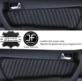 BLACK STITCH 2X DOOR CARD TRIM LEATHER COVERS FOR ALFA ROMEO GTV 916 STYLE 2