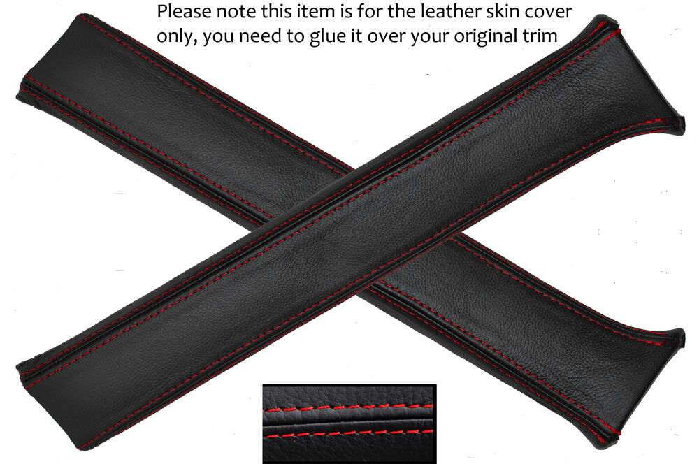 RED STITCH 2X B POST PILLAR LEATHER SKIN COVERS FITS ROVER P6 2000 2200 3500