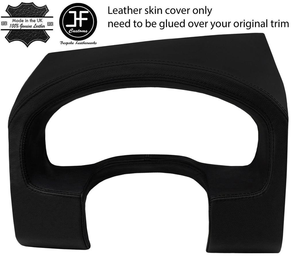 BLACK BLACK INSTRUMENT CLUSTER HOOD REAL LEATHER COVER FOR FORD F150 04-08 JF1