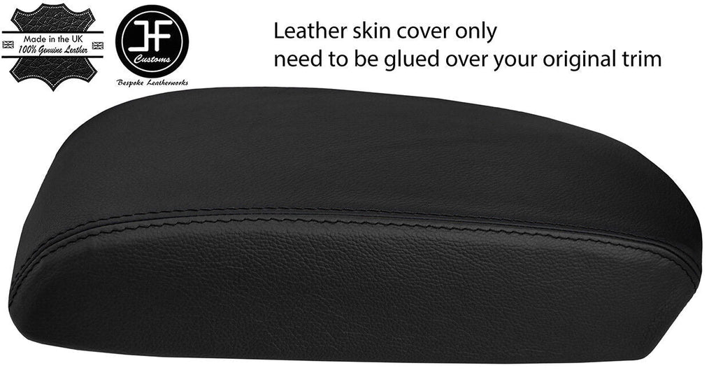 BLACK & BLACK TOP GRAIN REAL LEATHER ARMREST COVER FITS MAZDA CX5 CX-5 12-15