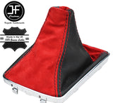 BLACK LEATHER & RED SUEDE GEAR GAITER FOR VAUXHALL OPEL ASTRA MK5 H 2005-2010