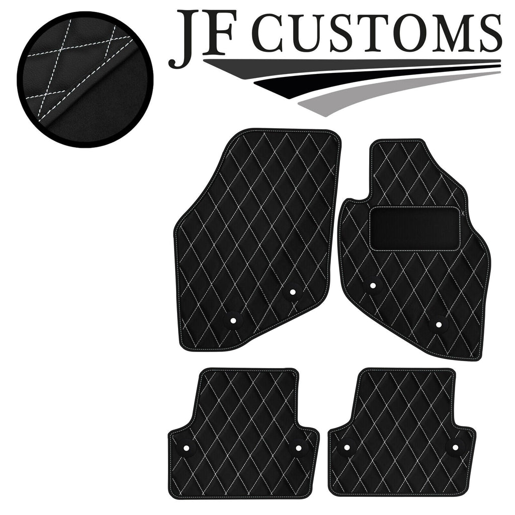 WHITE  DIAMOND STITCH VINYL 4X TAILORED FLOOR CARPET FOR VOLVO V70 MK2 00-07 JF1