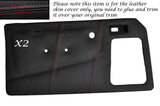 RED STITCH 2X FRONT DOOR CARDS LEATHER COVERS FITS TALBOT SUNBEAM & LOTUS TI