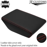 RED STITCH LEATHER ARMREST LID COVER FOR VW POLO 2017-2022 CUSTOM NEW MADE IN UK
