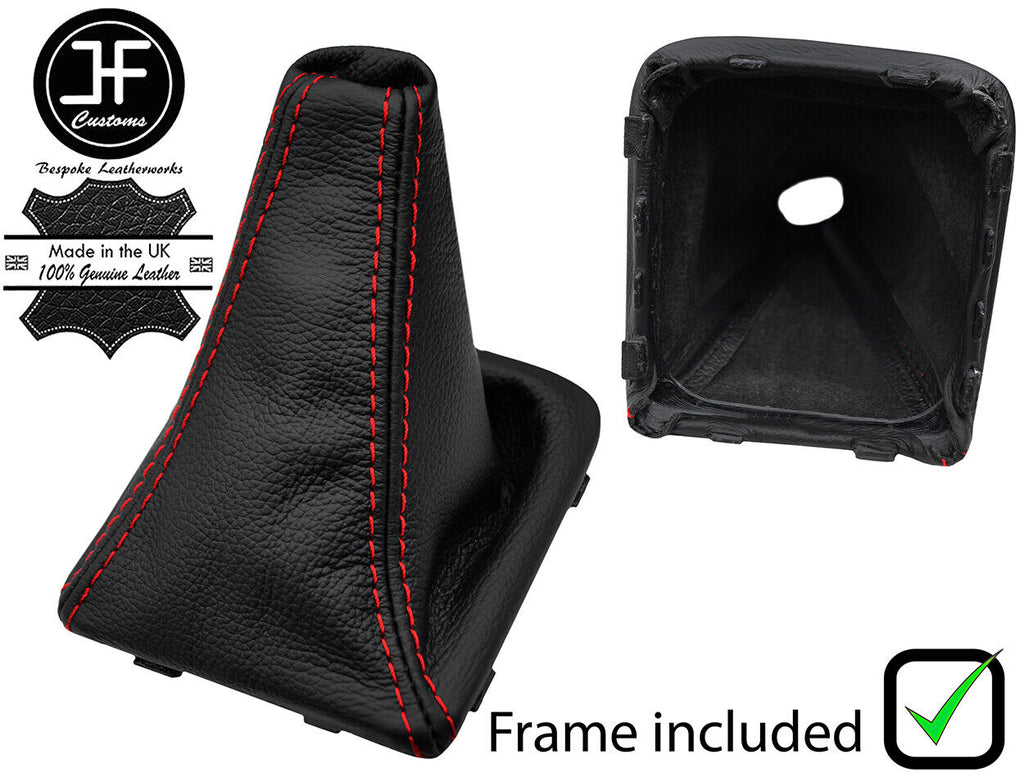 RED STITCH LEATHER MANUAL GEAR GAITER+PLASTIC FRAME FOR HYUNDAI ELANTRA 00-06