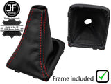 RED STITCH LEATHER MANUAL GEAR GAITER+PLASTIC FRAME FOR HYUNDAI ELANTRA 00-06