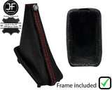 RED STITCH LEATHER AUTOMATIC GEAR +PLASTIC FRAME FOR RENAULT MEGANE MK1 96-03