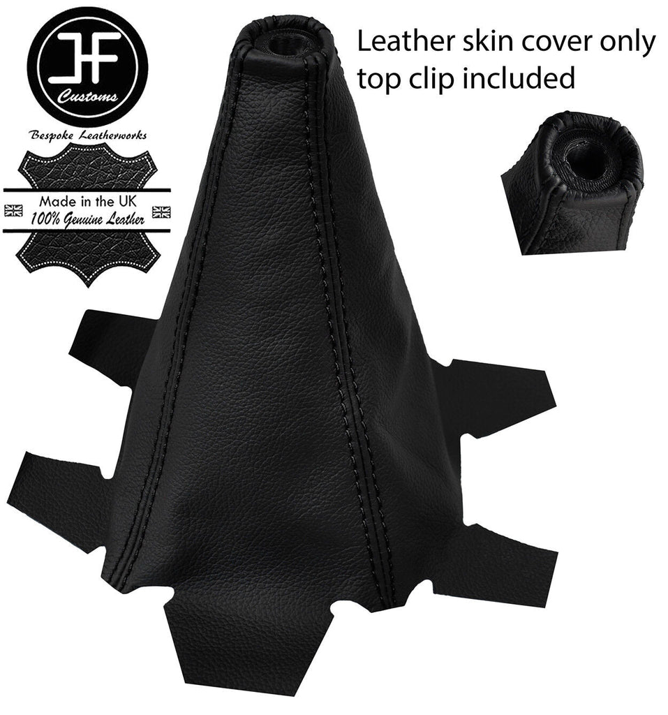 BLACK STITCH LEATHER GEAR GAITER+TOP RING TRIM FITS HONDA INTEGRA DC5 02-06