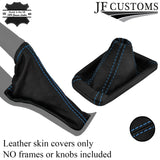 L BLUE STITCH ITALIAN LEATHER GEAR HANDBRAKE GAITER COVERS FOR FORD FOCUS 14-18