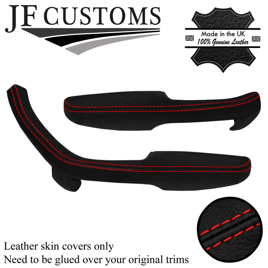 RED STITCH LEATHER 2X DOOR HANDLE ARMREST COVER FOR BMW 2002 E10 TI TII TURBO