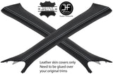 WHITE STITCH 2X A PILLAR LEATHER COVERS FITS JAGUAR X-TYPE 2001-2009 CUSTOM NEW